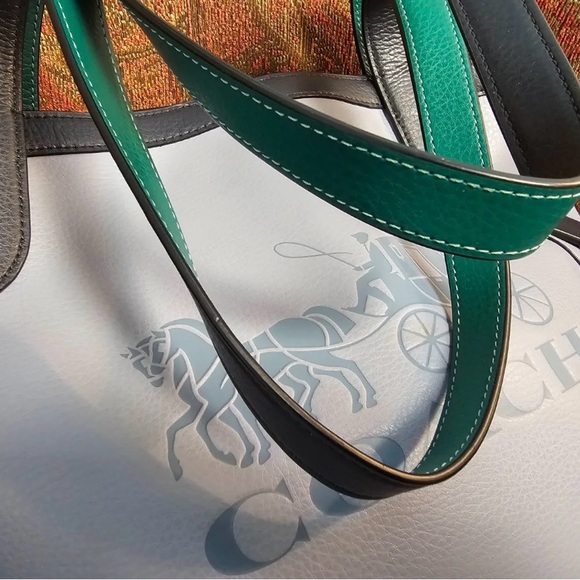 Coach Blue Bag with horse and carriage logo - Picture 7 of 8